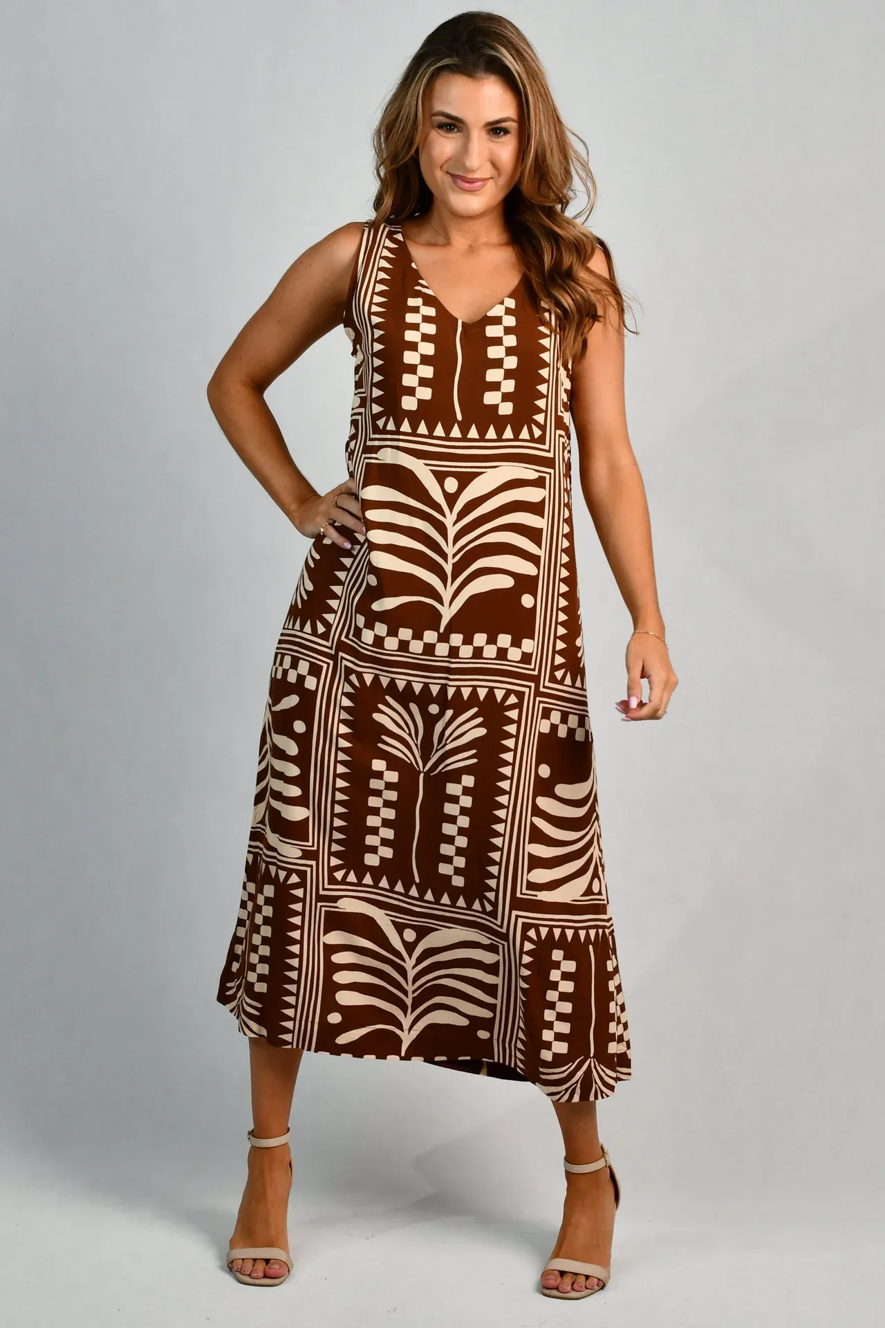 Go Girl Cassie Maxi Dress - Tribal Artisan Brown - Image 3