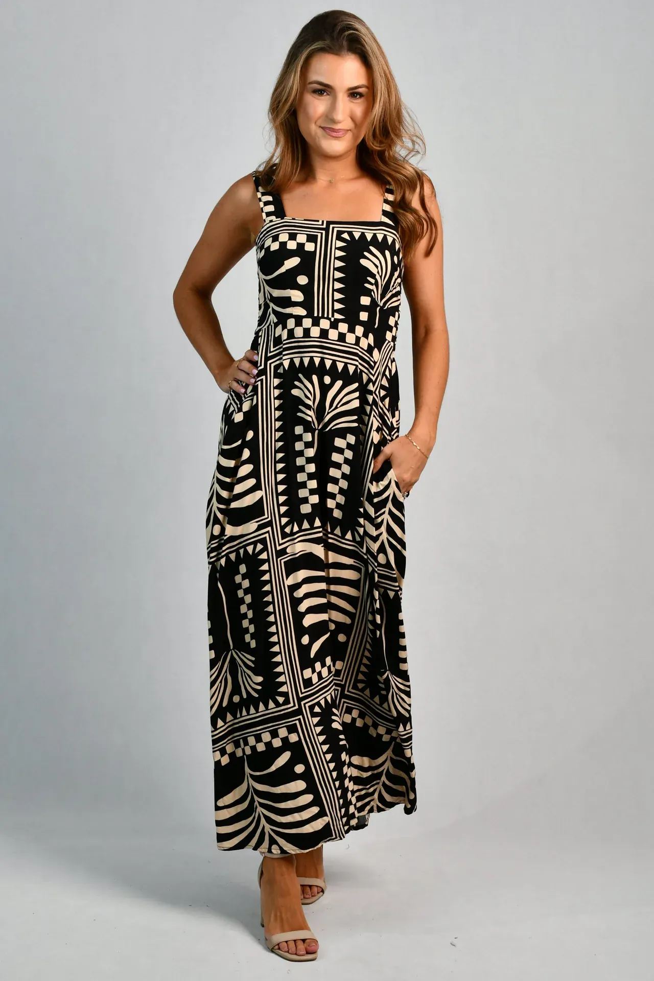 Go Girl Emily Maxi Dress - Tribal Artisan Black - Image 3