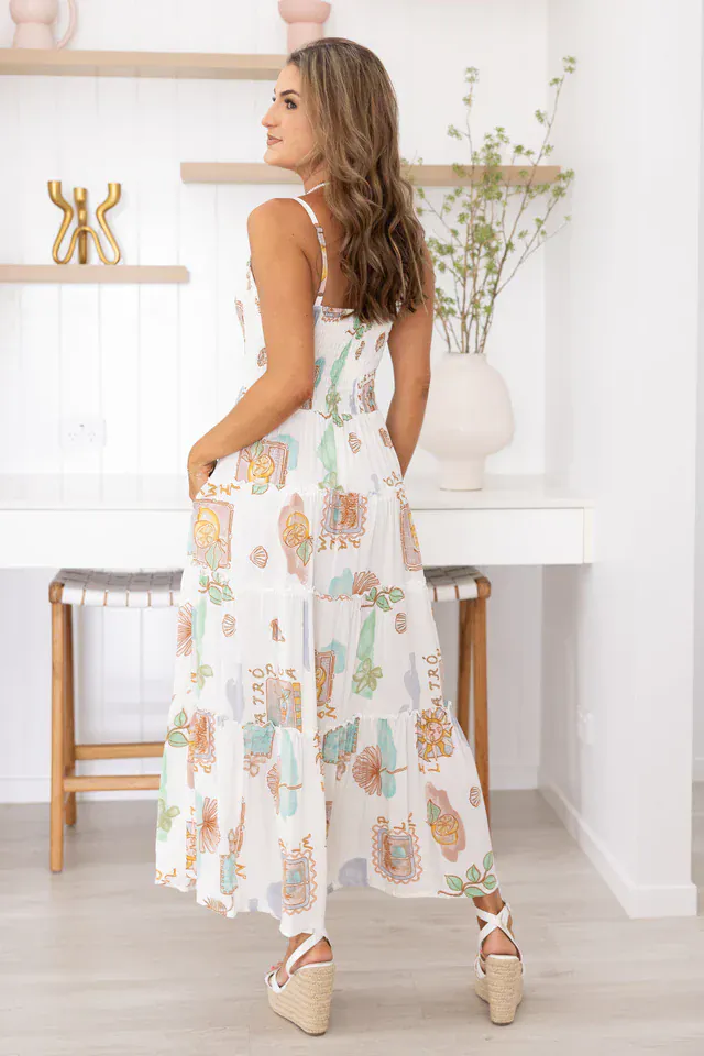 Go Girl Traveller Maxi Dress - Zesty Postcard - Image 4