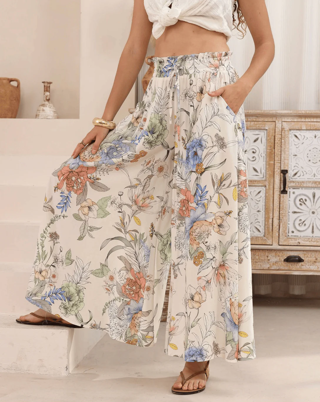 Iris Maxi Botanical Meadow Wide Leg Pant - Image 2