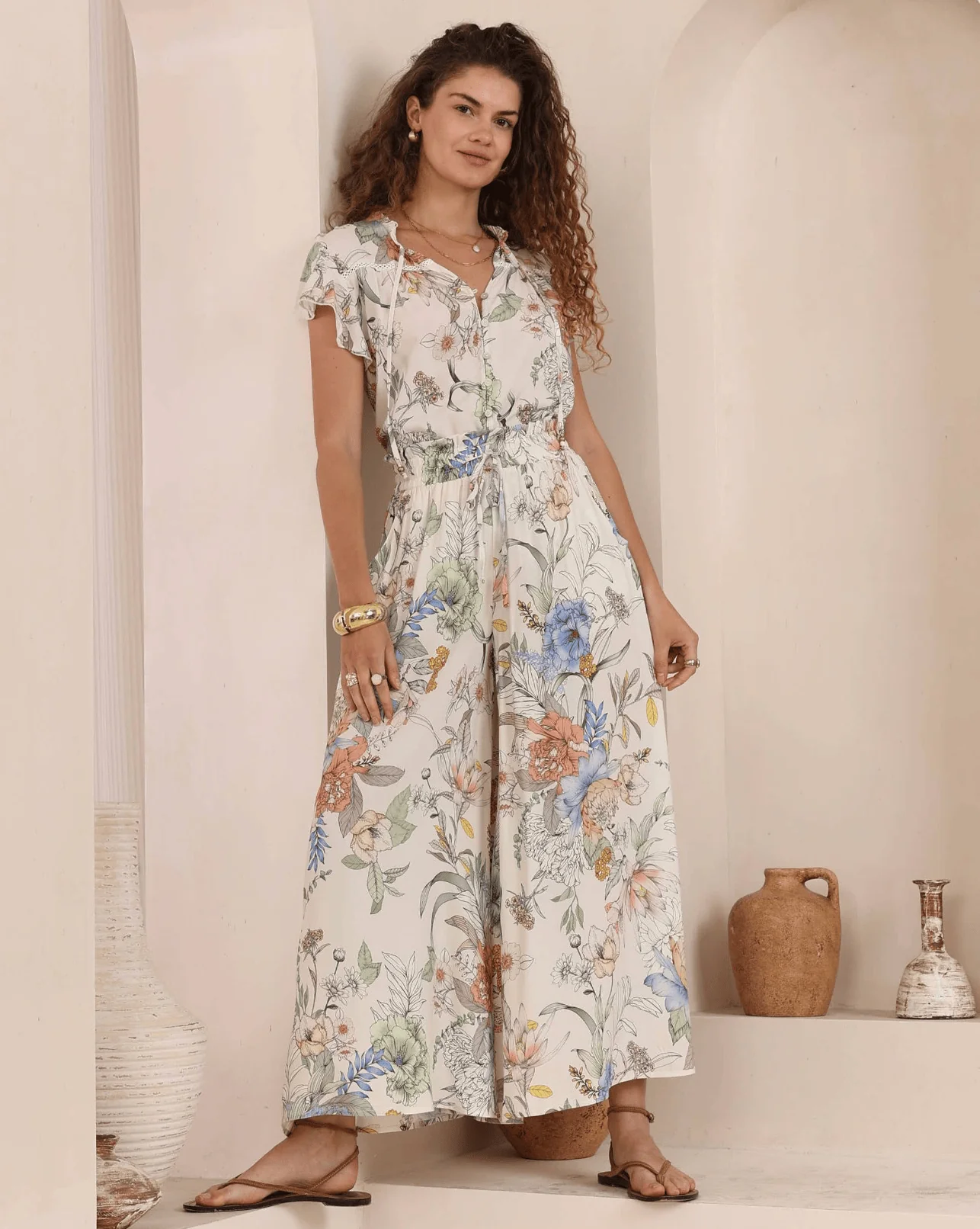Iris Maxi Botanical Meadow Wide Leg Pant - Image 3