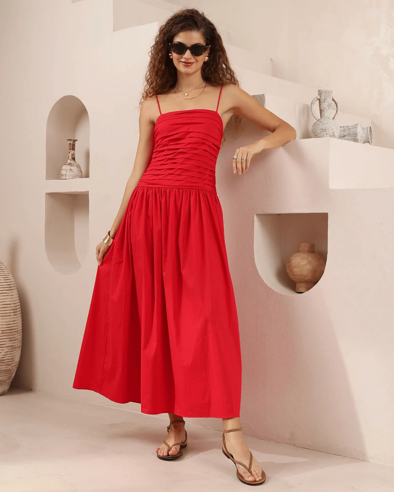 Iris Maxi Red Bandeau Dress - Image 4