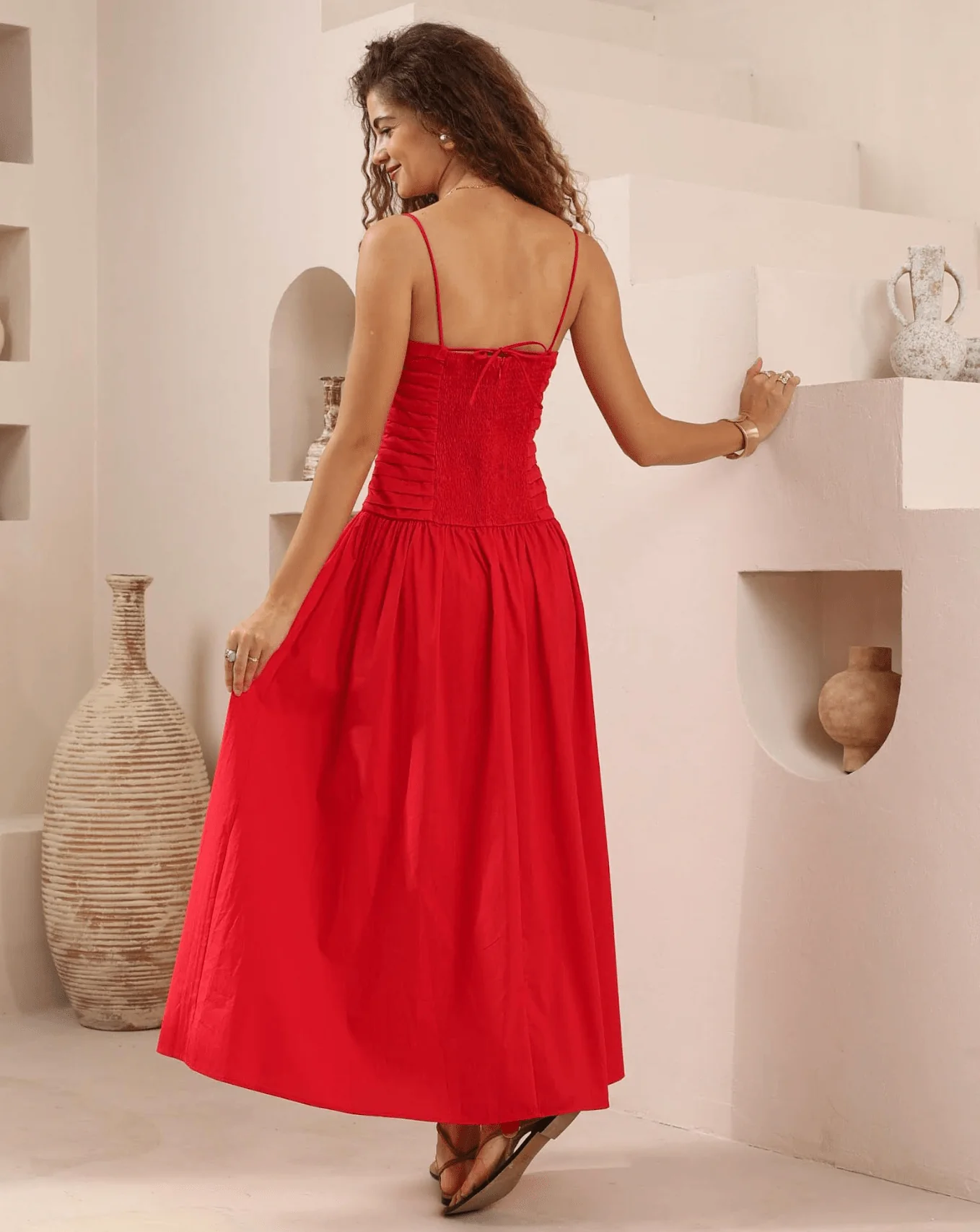 Iris Maxi Red Bandeau Dress - Image 5