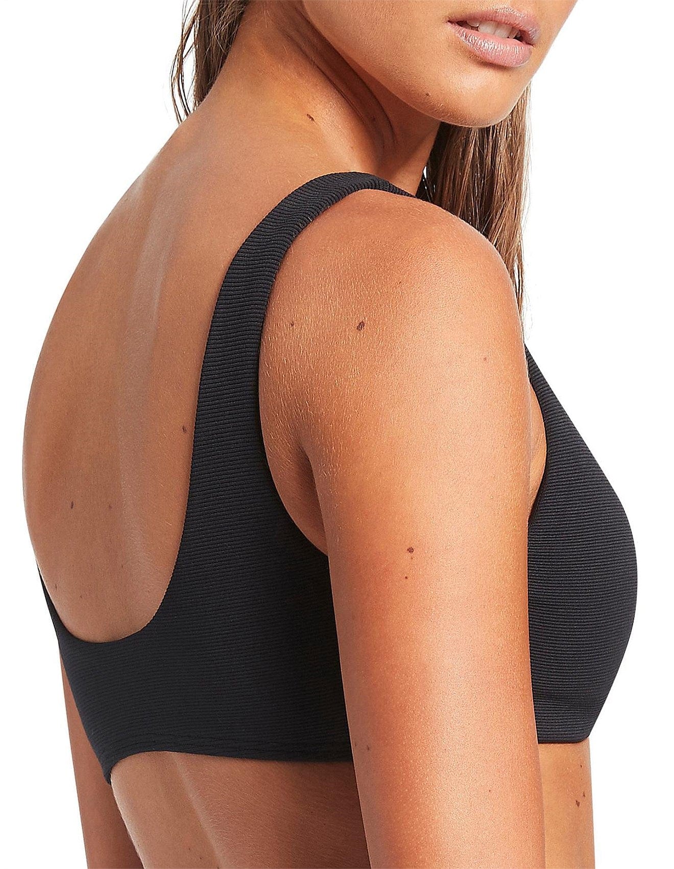 Jets Isla Rib Pull On Trim Top & Hipster Pant Bikini Set - Black* - Image 4