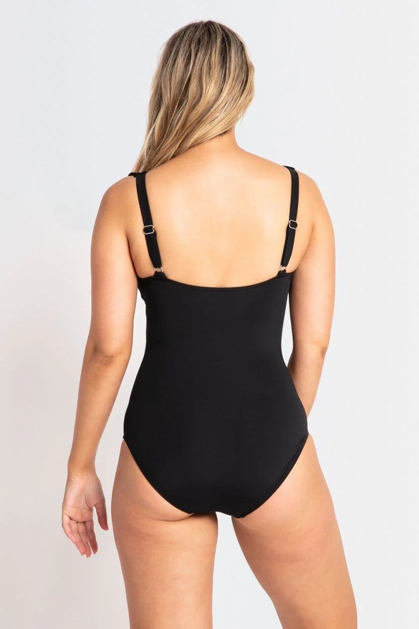 Jantzen Cosmo DD/E Ruched Mesh Frill One Piece - Image 4