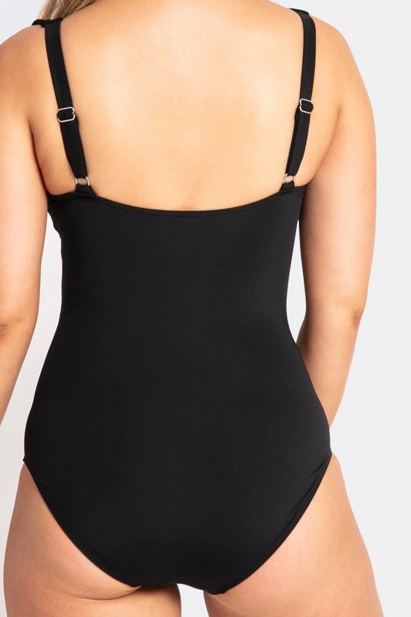 Jantzen Cosmo DD/E Ruched Mesh Frill One Piece - Image 5