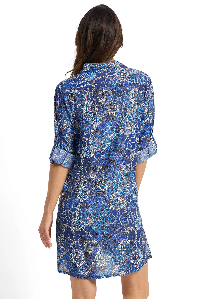 Jantzen Desert Button Through Shirt - Navy - Image 2