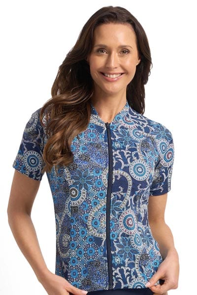 Jantzen Desert Short Sleeve Mastectomy Rashie - Navy - Image 2