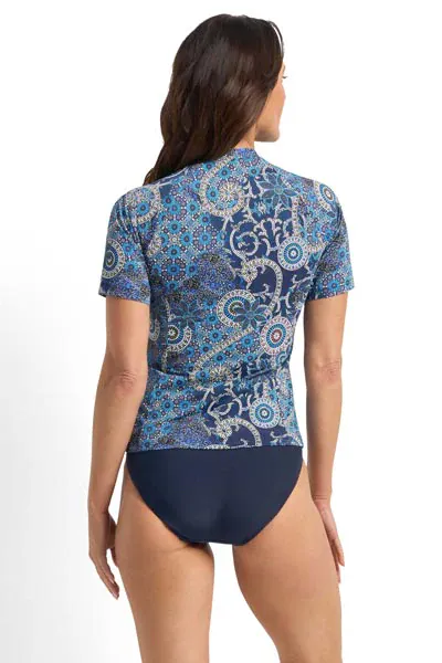 Jantzen Desert Short Sleeve Mastectomy Rashie - Navy - Image 3