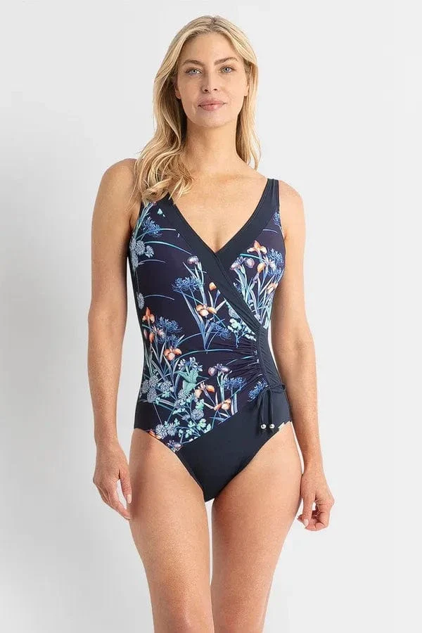 Jantzen Maja Gathered Surplice One Piece - Navy