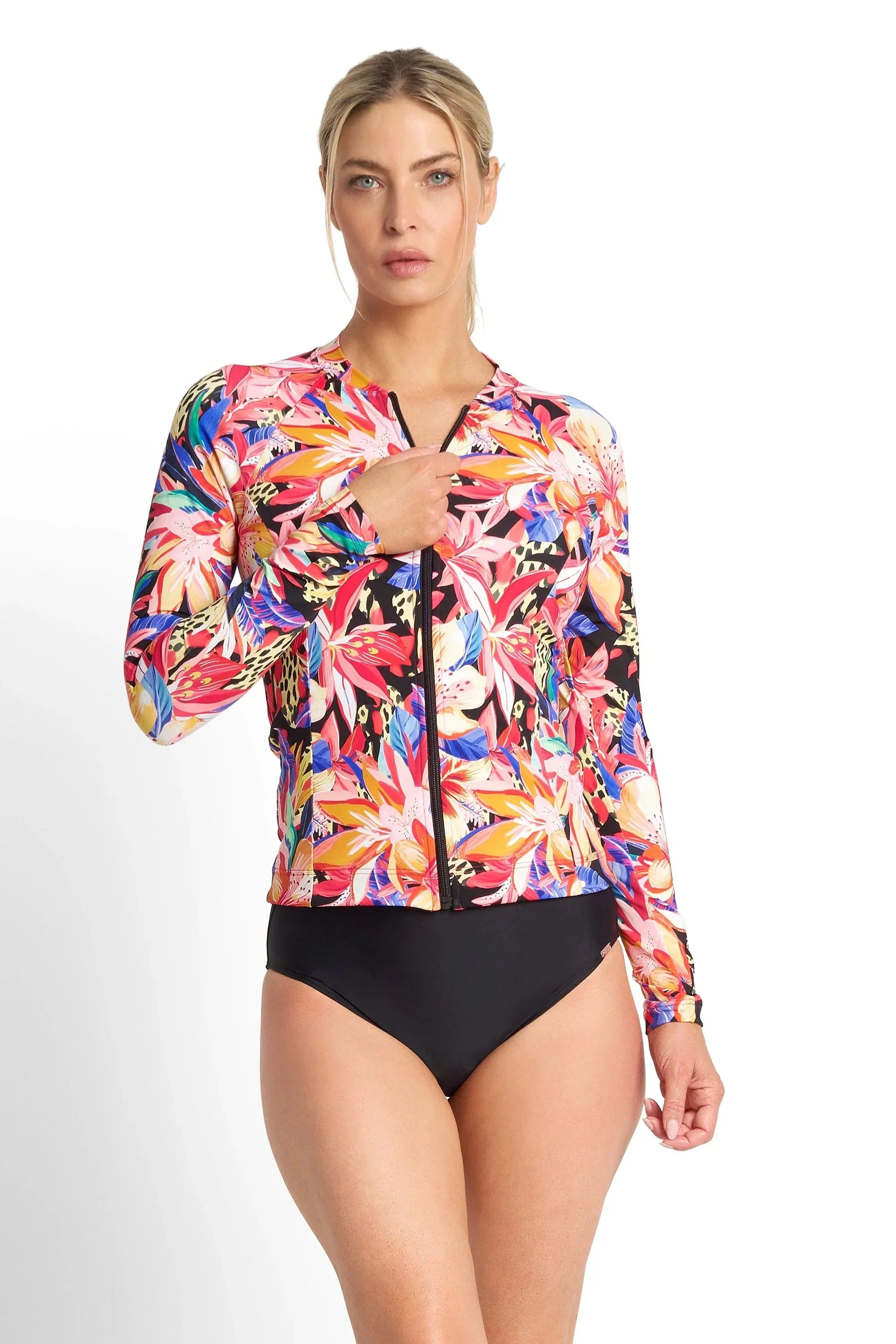 Jantzen Mandalay Long Sleeve Mast Rashie - Black