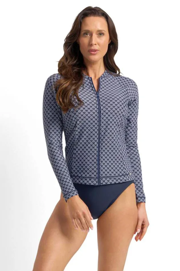 Jantzen Select Long Sleeve Mastectomy Rashie - Navy