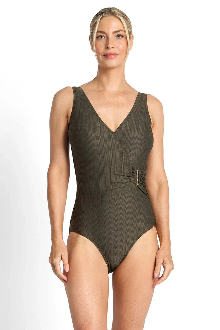 Jantzen Sky High Bar Surplice One Piece - Army
