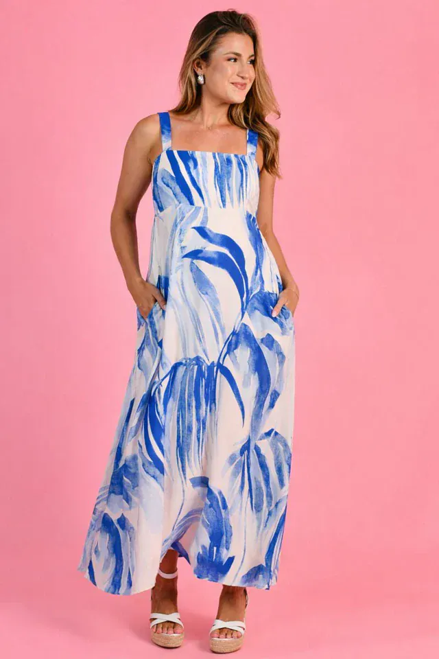 Jar Of Hearts Bardot Maxi Dress - Blue Crush - Image 4