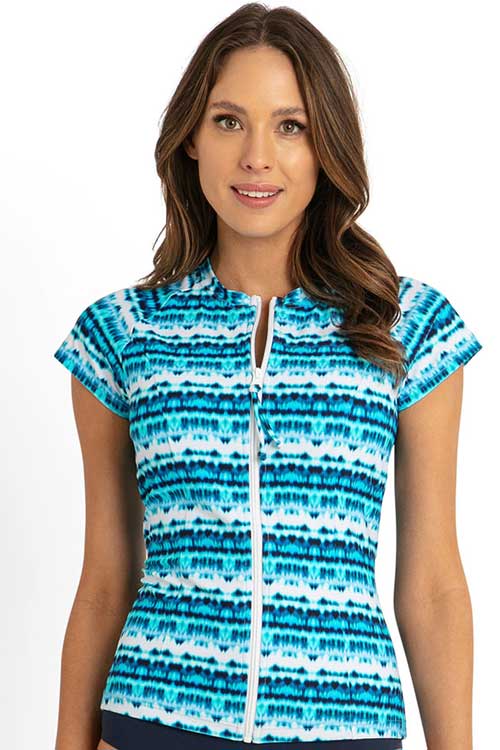 Sunseeker Jasmine Short Sleeve Rash Vest - Blue - Image 3