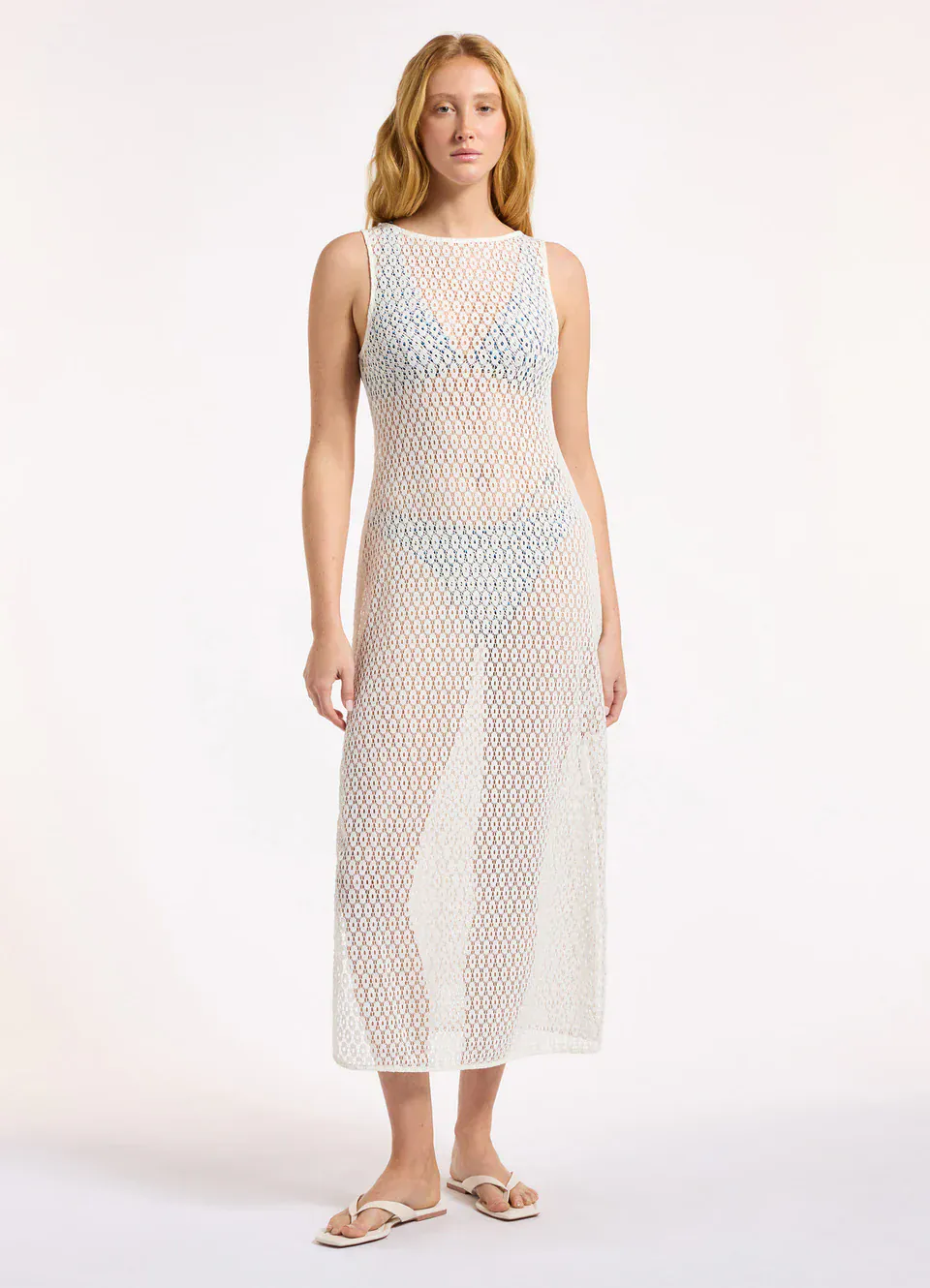 Jets Jetset Stretch Lace Dress - Cream