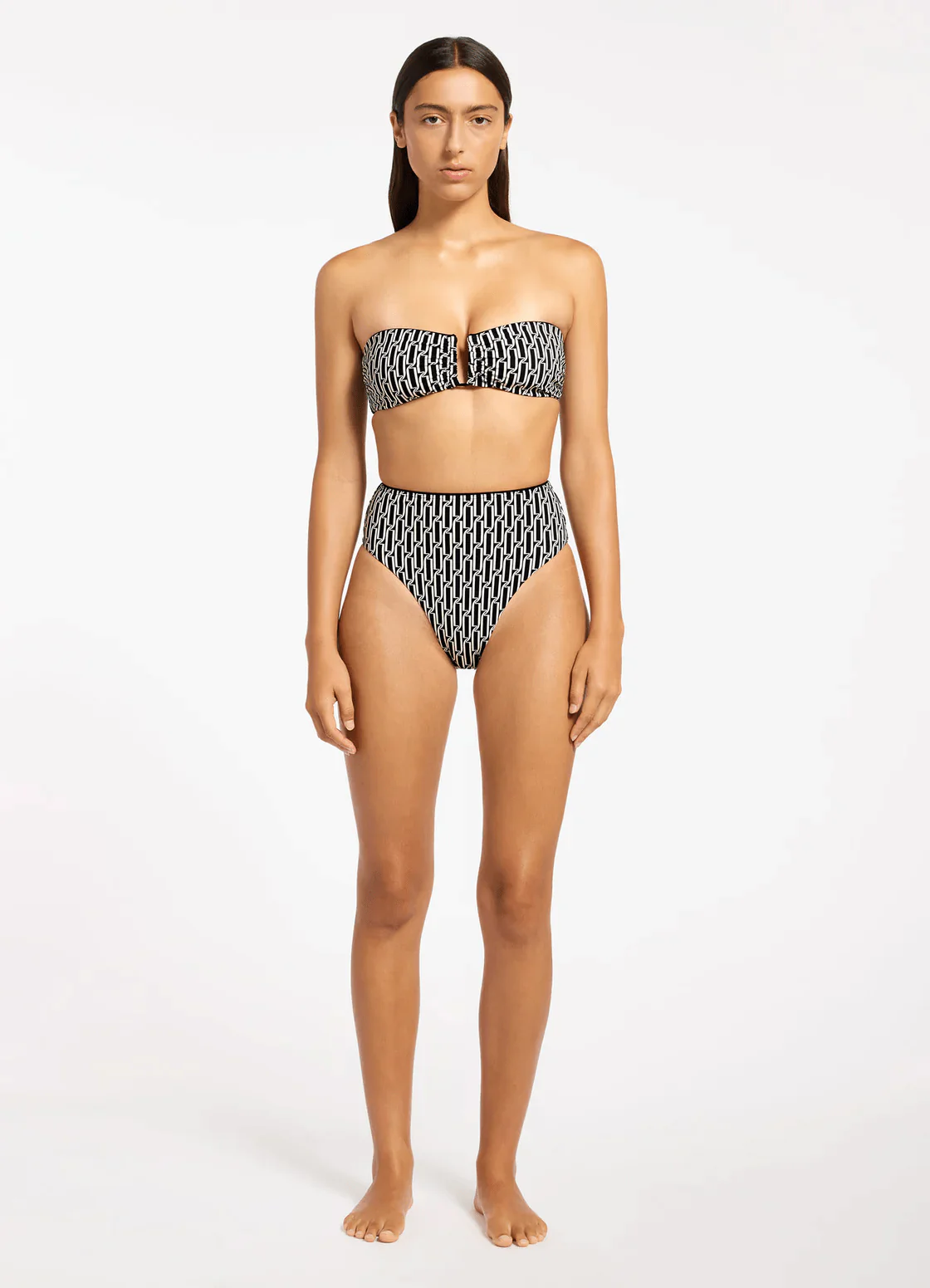 Jets Spring Geo High Waist High Leg Pant - Black