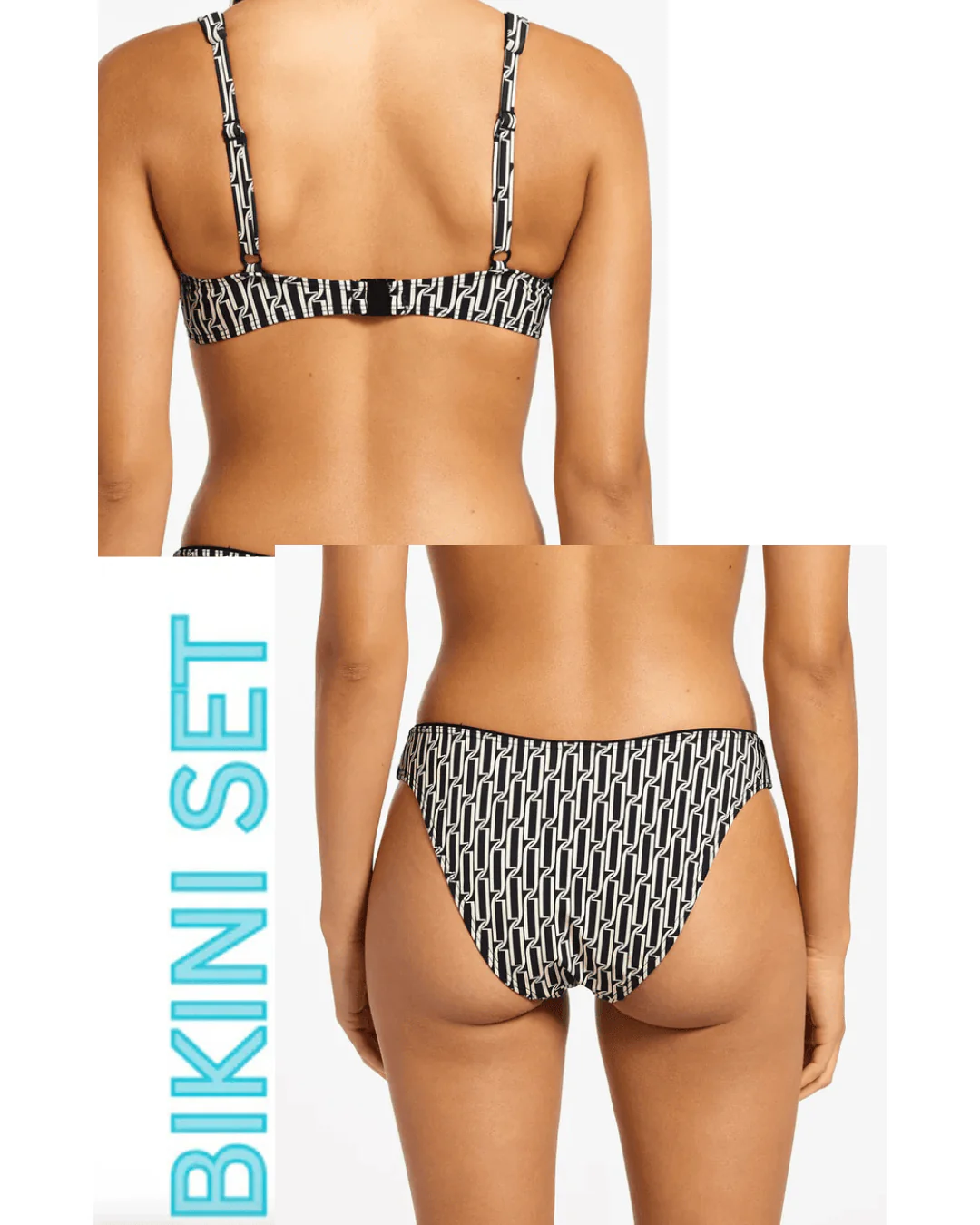 Jets Spring Geo Underwire Tri Top & Hipster Pant - Black - Image 2
