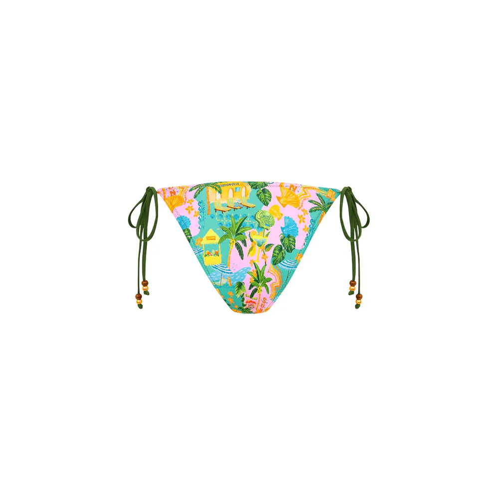 Kulani Kinis Dipped Cheeky Tie Bikini Bottom - Sunlit Spritz - Image 5