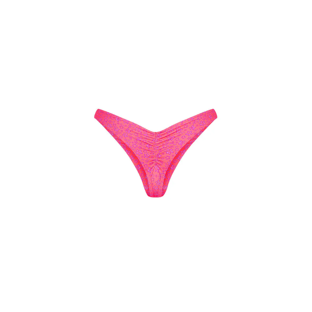 Kulani Kinis Gathered Deep V Thong Bikini Bottom - Kiss Me - Image 5
