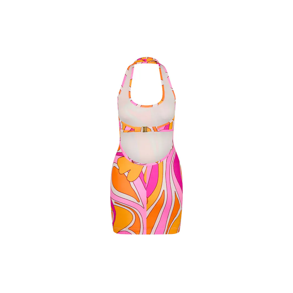 Kulani Kinis Sunrise Swirl Halter Neck Mini Dress - Image 4