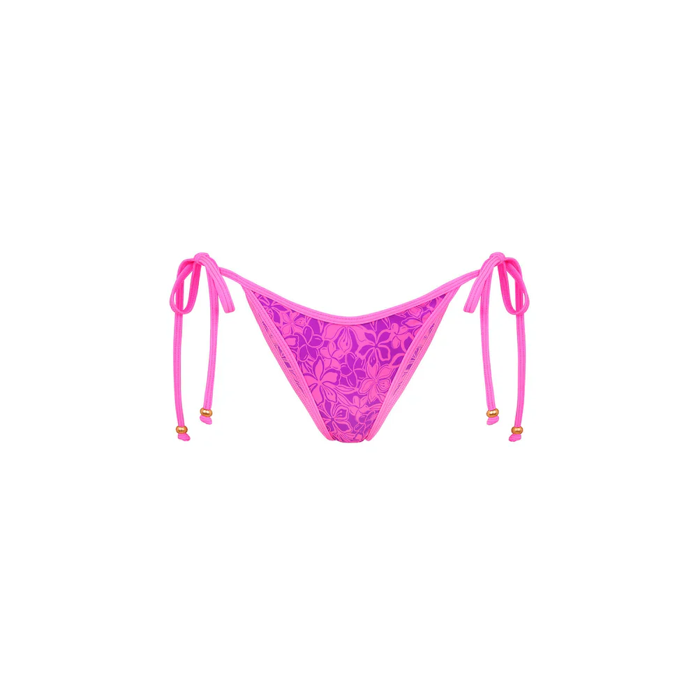 Kulani Kinis Bind Dipped Cheeky Tie Bikini Bottom - Bubble Berry - Image 4