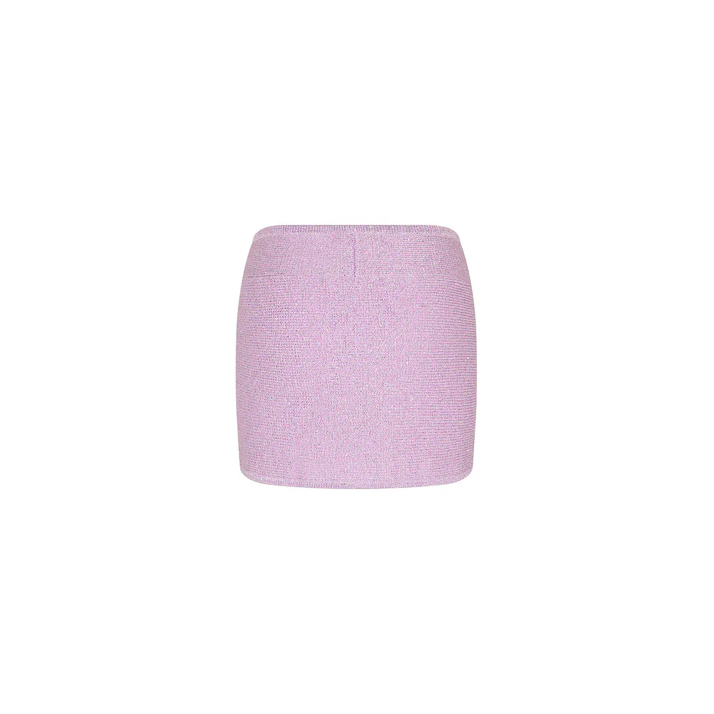 Kulani Kinis Lilac Glimmer Mini Twist Knit Sarong Skirt - Image 5