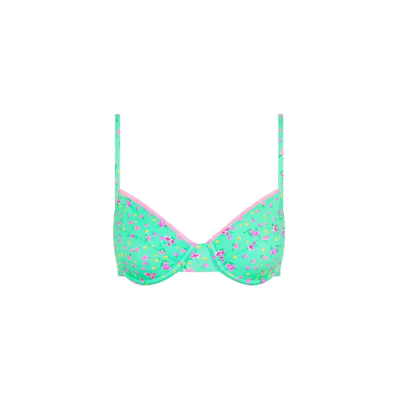 Kulani Kinis Mint Macaron Decorative Ditzy Underwire Bikini Top & Cheeky Bikini Bottom Bikini Set - Image 4