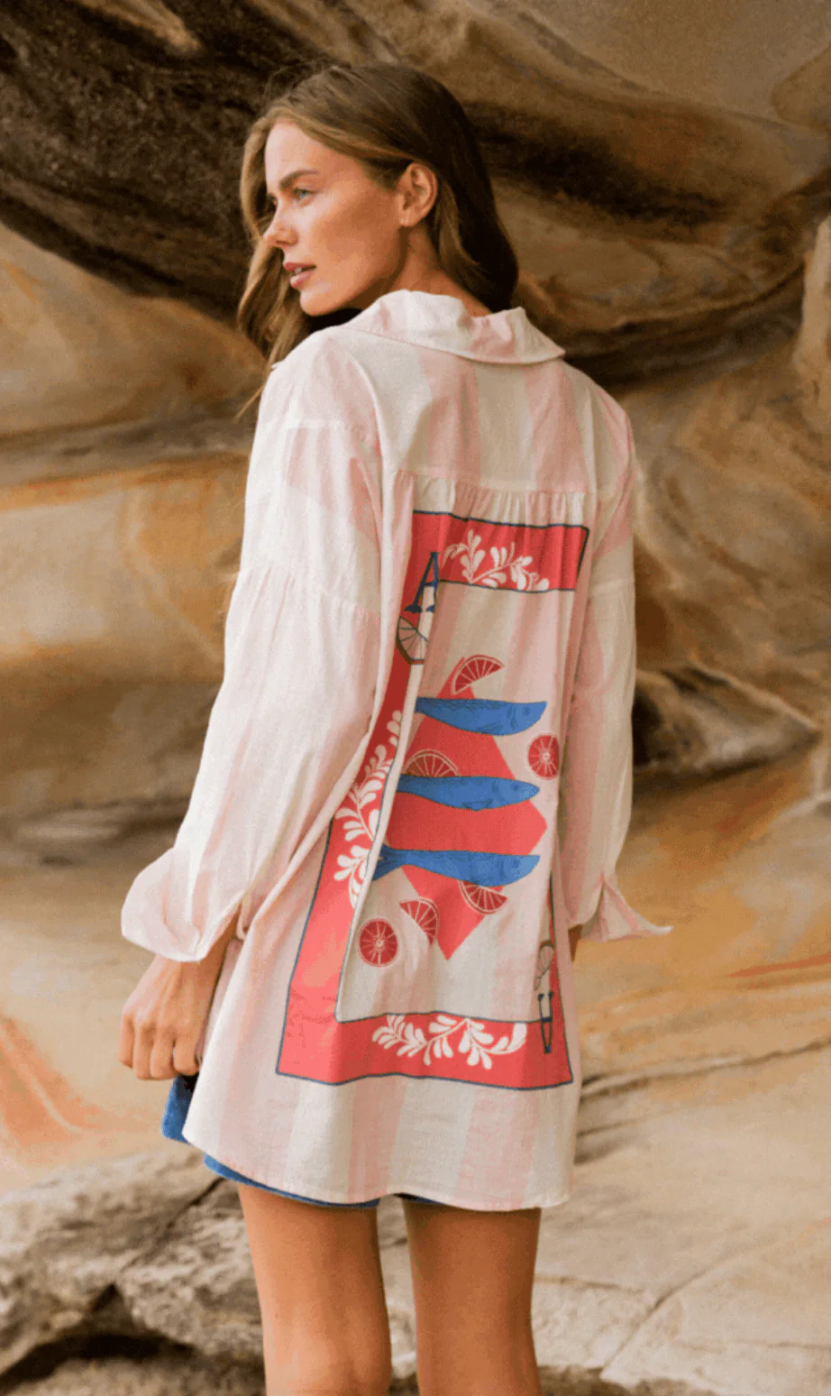 Label Of Love Sophia Stripe Shirt - Pink/White