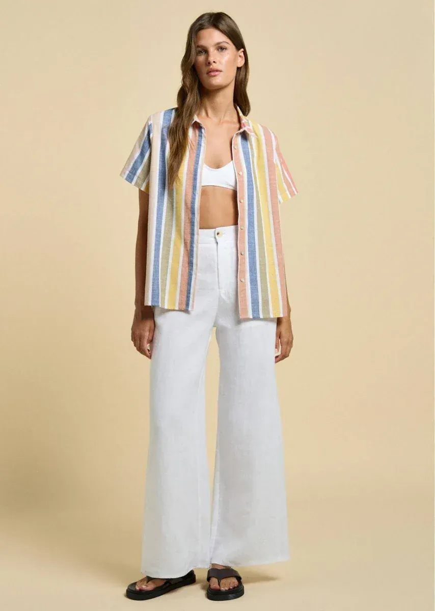 Little Lies Della Linen Pants - White - Image 2