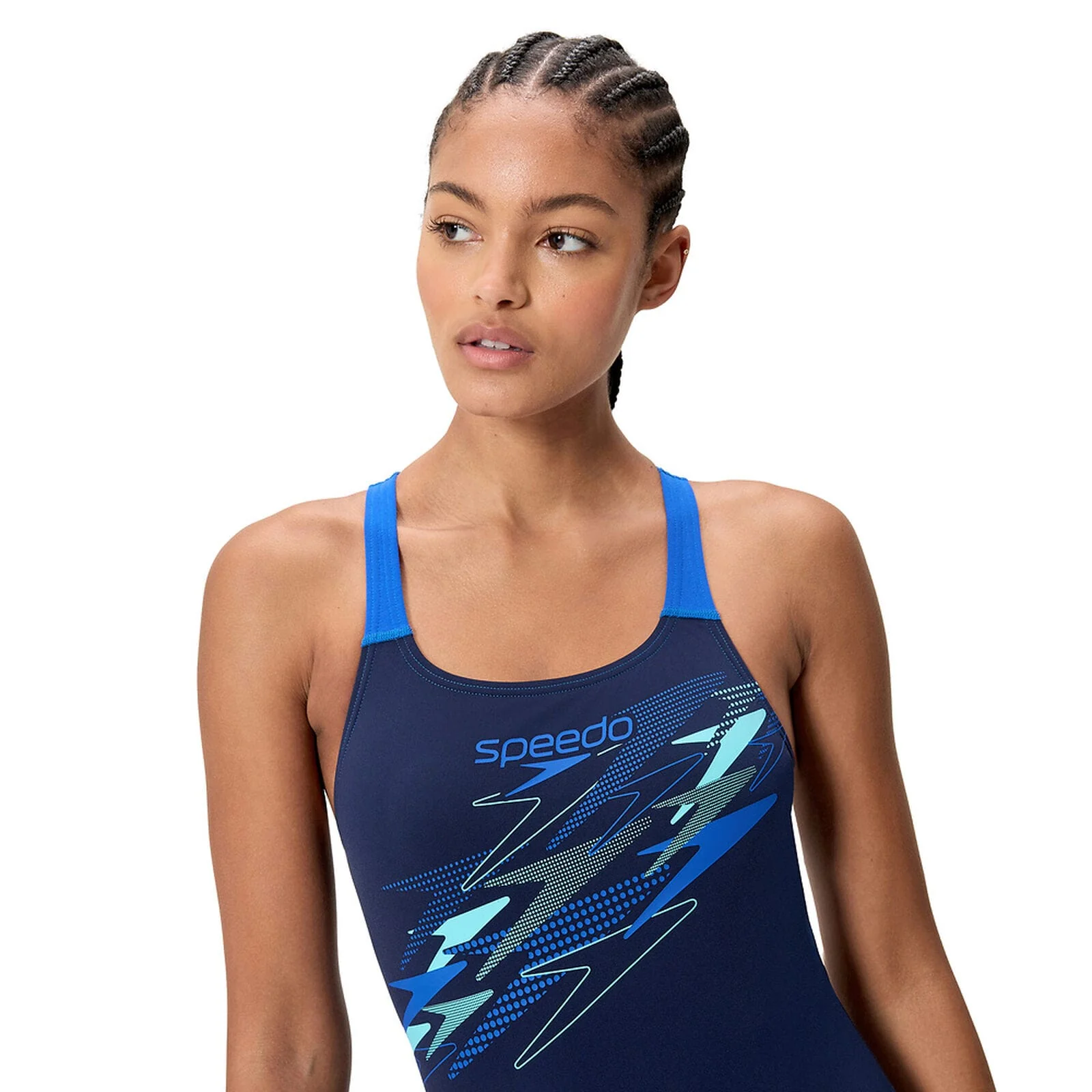 Speedo Womens Medley Logo One Piece - Navy/Blue - Image 3