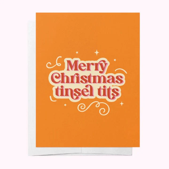 Merry Christmas Tinsel Tits Greeting Card - Image 2
