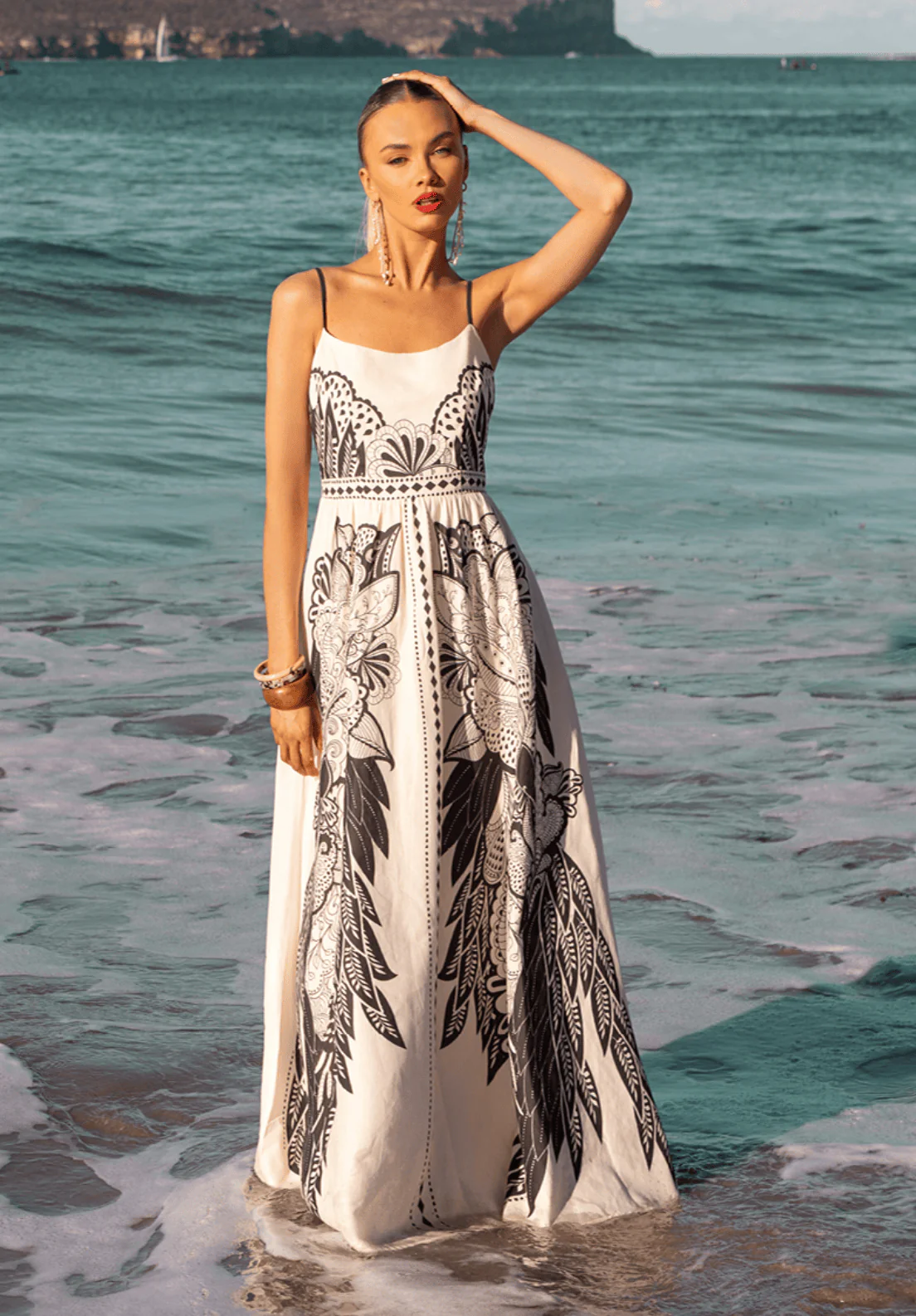 Mia Milani El Tropic Thin Strap Maxi Dress