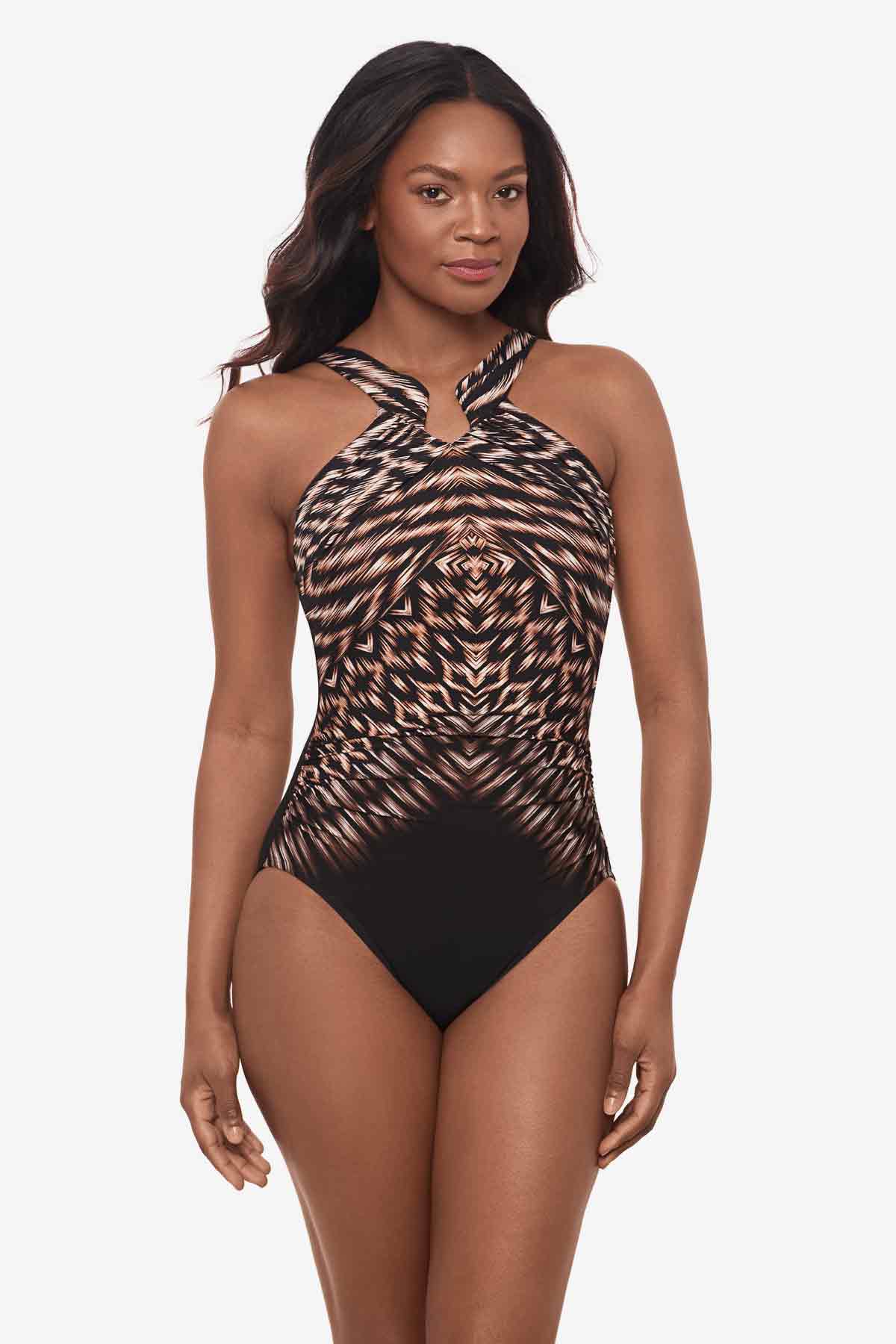 Miracle Suit Aphrodite Topkapi High Neck Shaping Swimsuit - Black Multi
