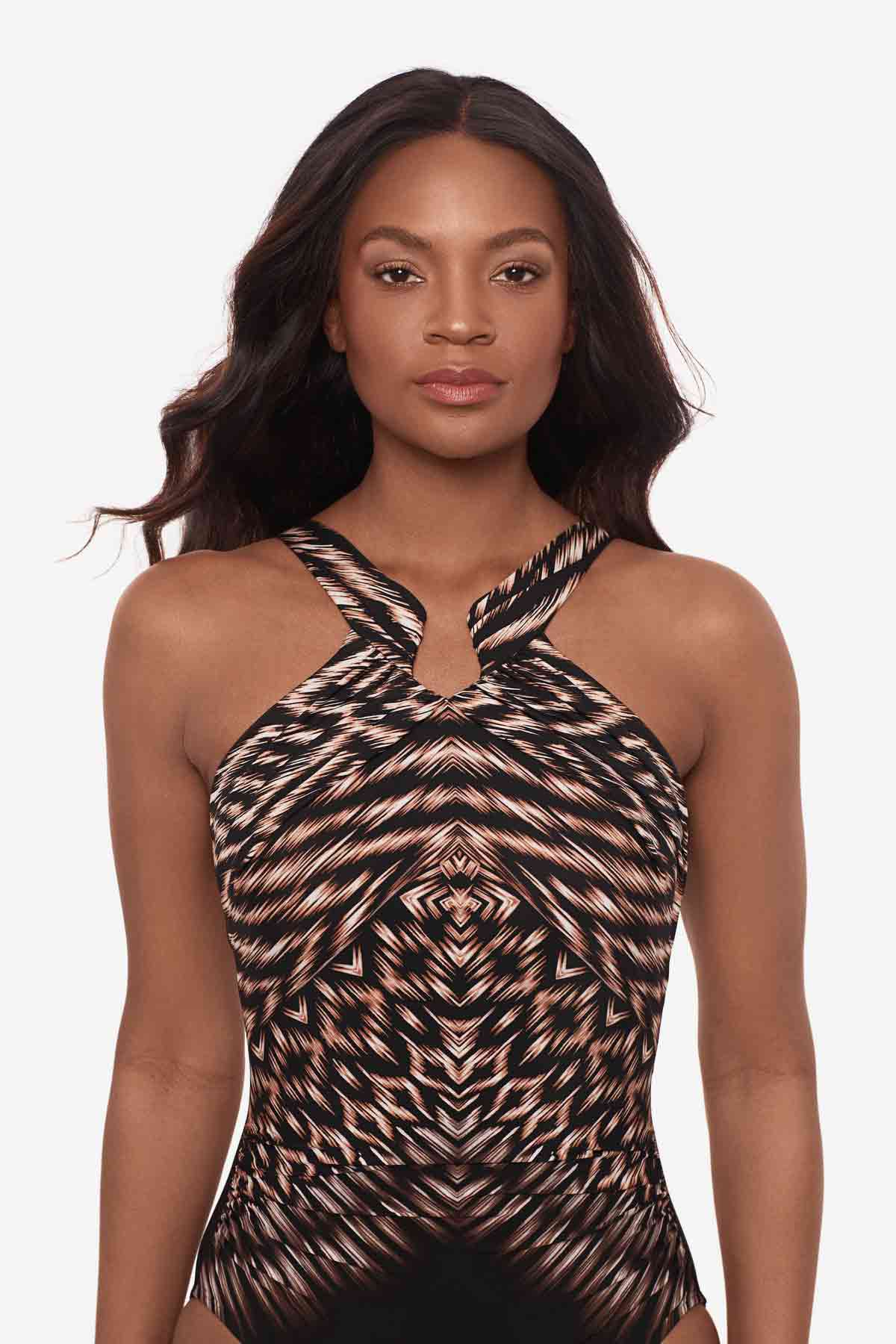 Miracle Suit Aphrodite Topkapi High Neck Shaping Swimsuit - Black Multi - Image 4