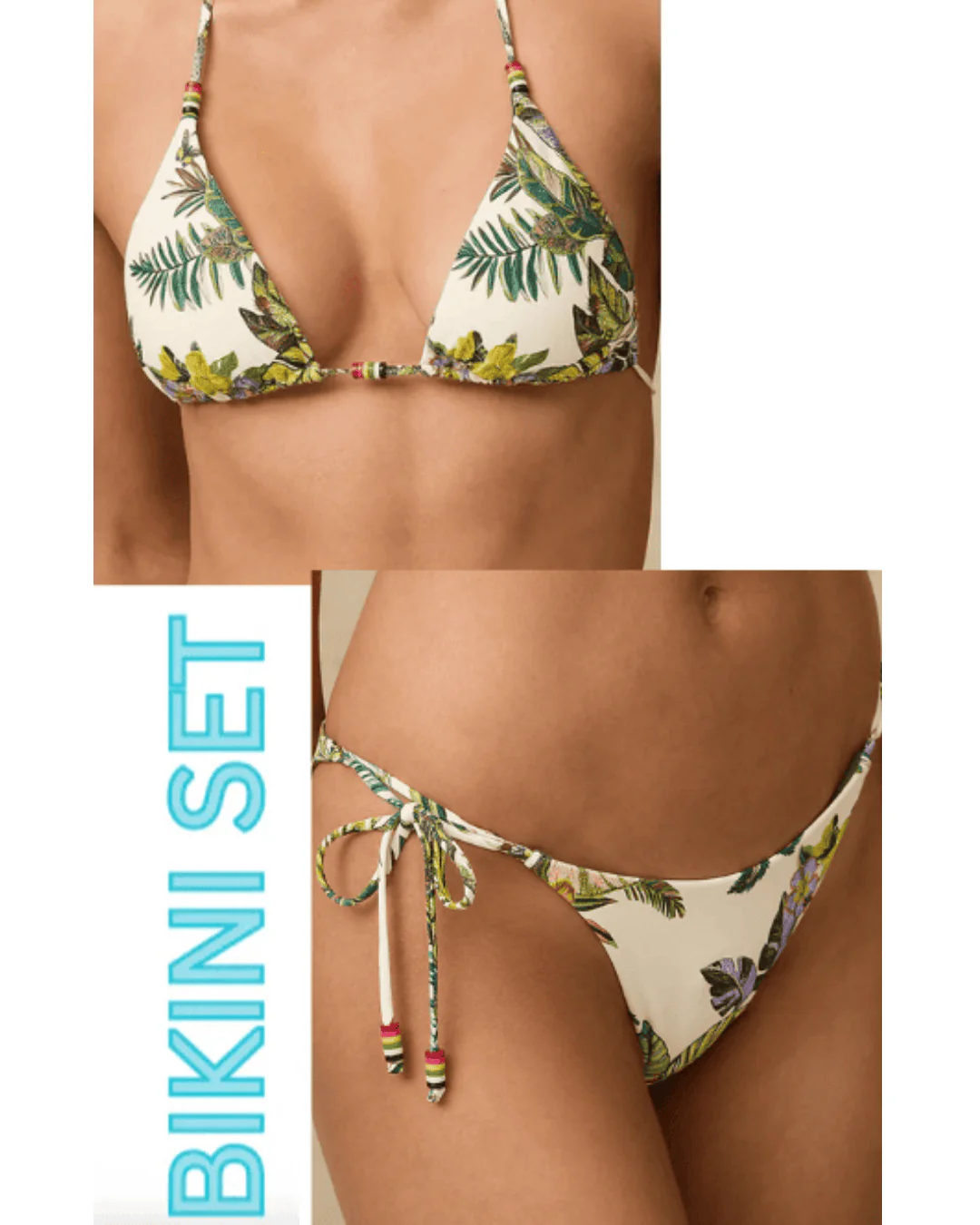 Monte & Lou Catalina Avoca Slide Tri & Tie Side Pant Bikini Set