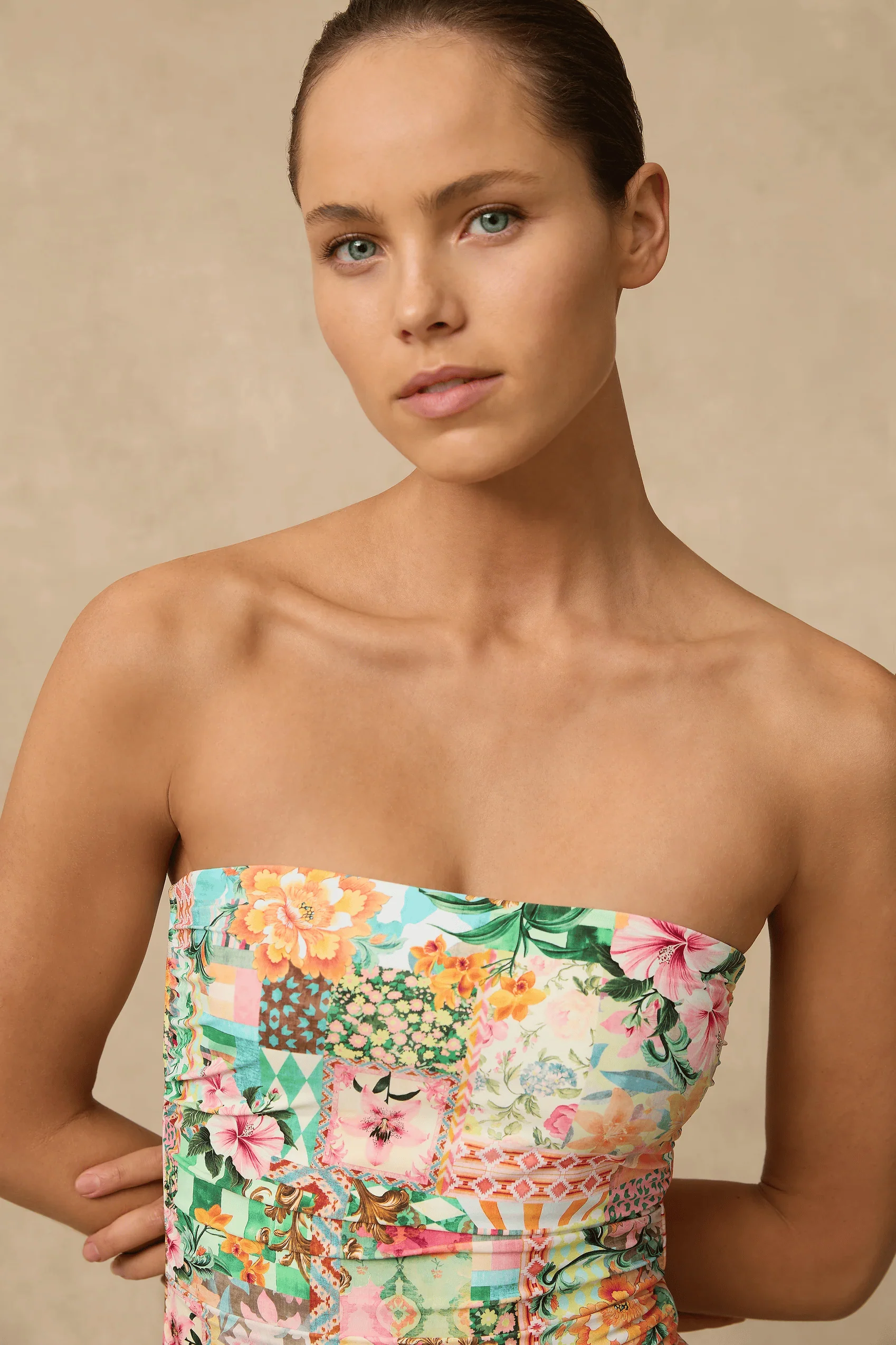 Monte & Lou Simi Ruched Bandeau One Piece - Image 2