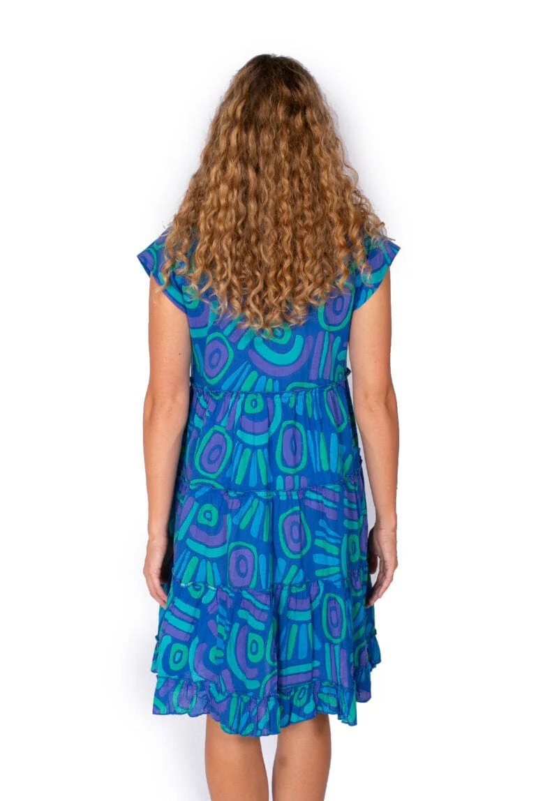 OM Design Amore Dress - Abstract Blue - Image 2