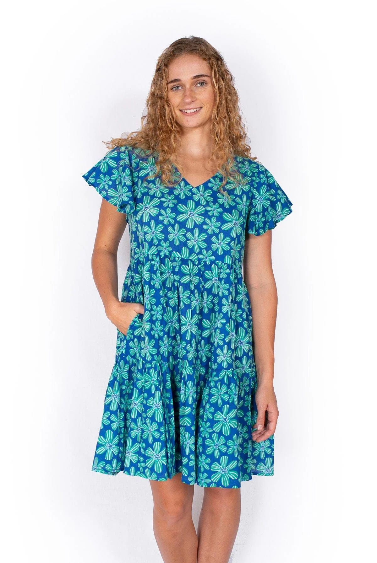 OM Design Ava Dress - Daisy Marine*