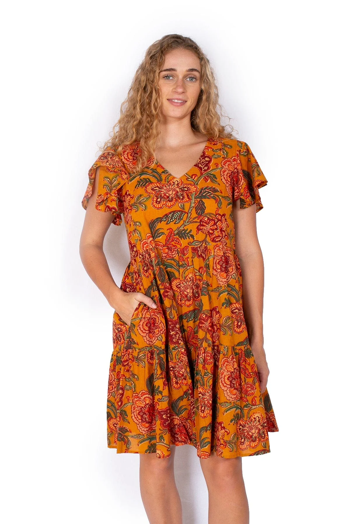 OM Design Ava Dress - Mustard Dreams*