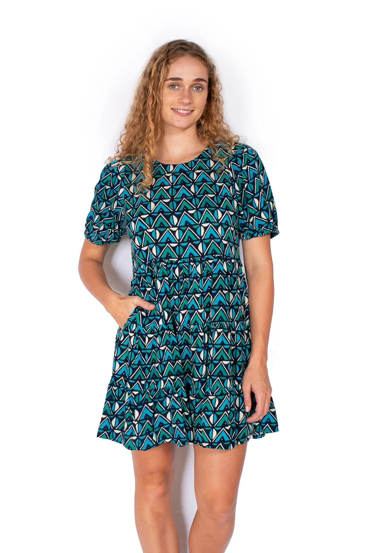 OM Design Manali Dress (Short) - Pyramids Blue*