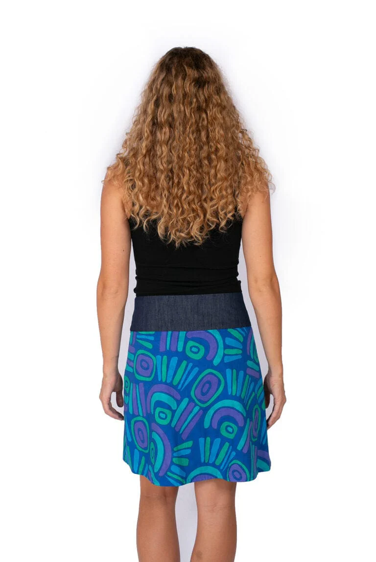 Om Design New Energy Skirt (Short) - Abstract Blue/Daisys Black - Image 2