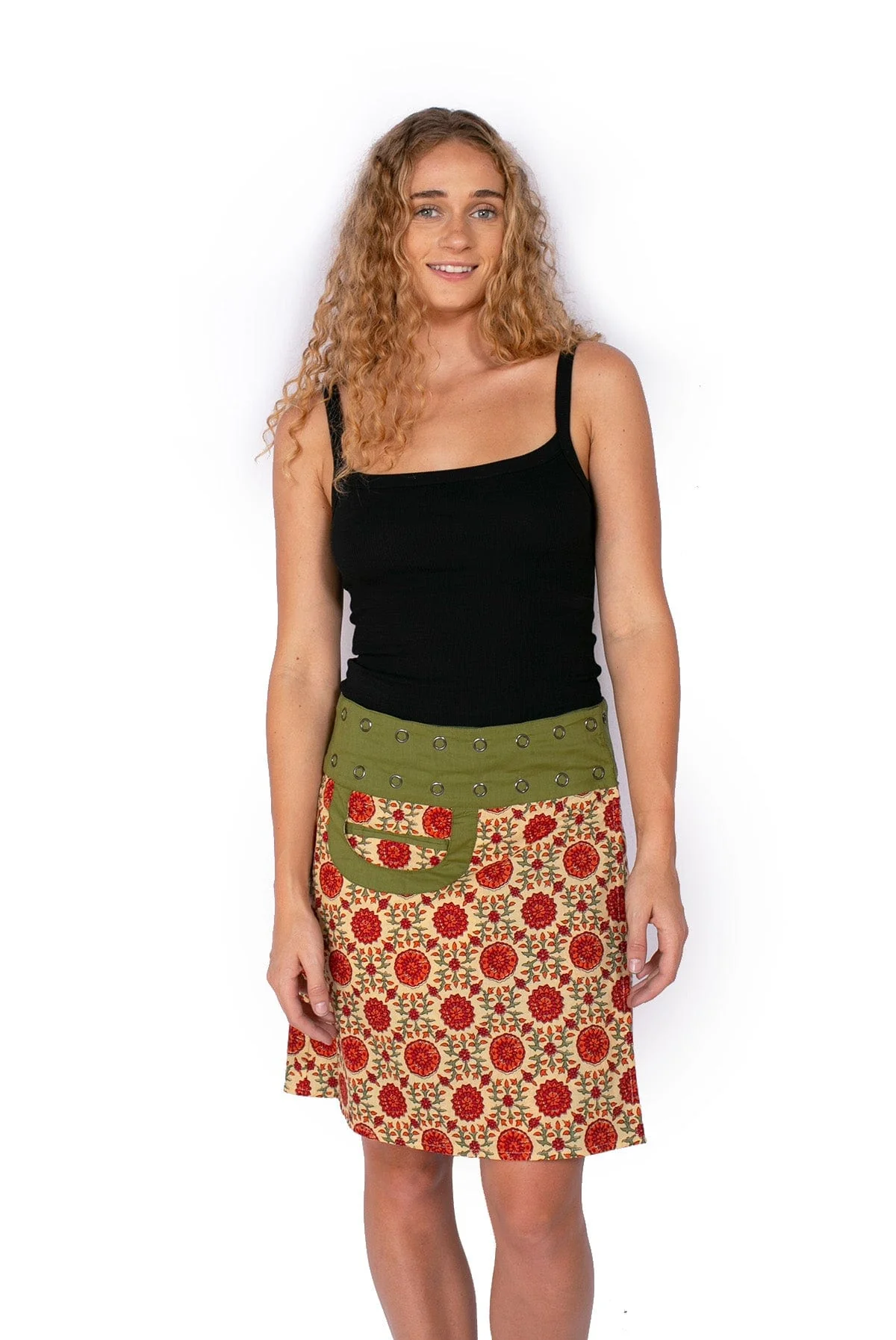 OM Designs New Energy Skirt (Short)- Rustic Vines/Midnight Garden