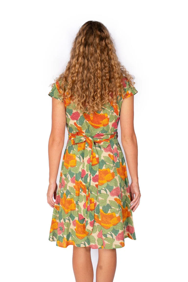 Om Design Rose Wrap Dress - Watercolour Garden* - Image 2