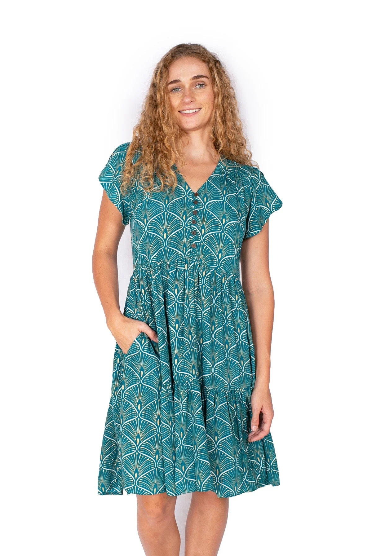 OM Design Sasha Dress - Golden Peacock