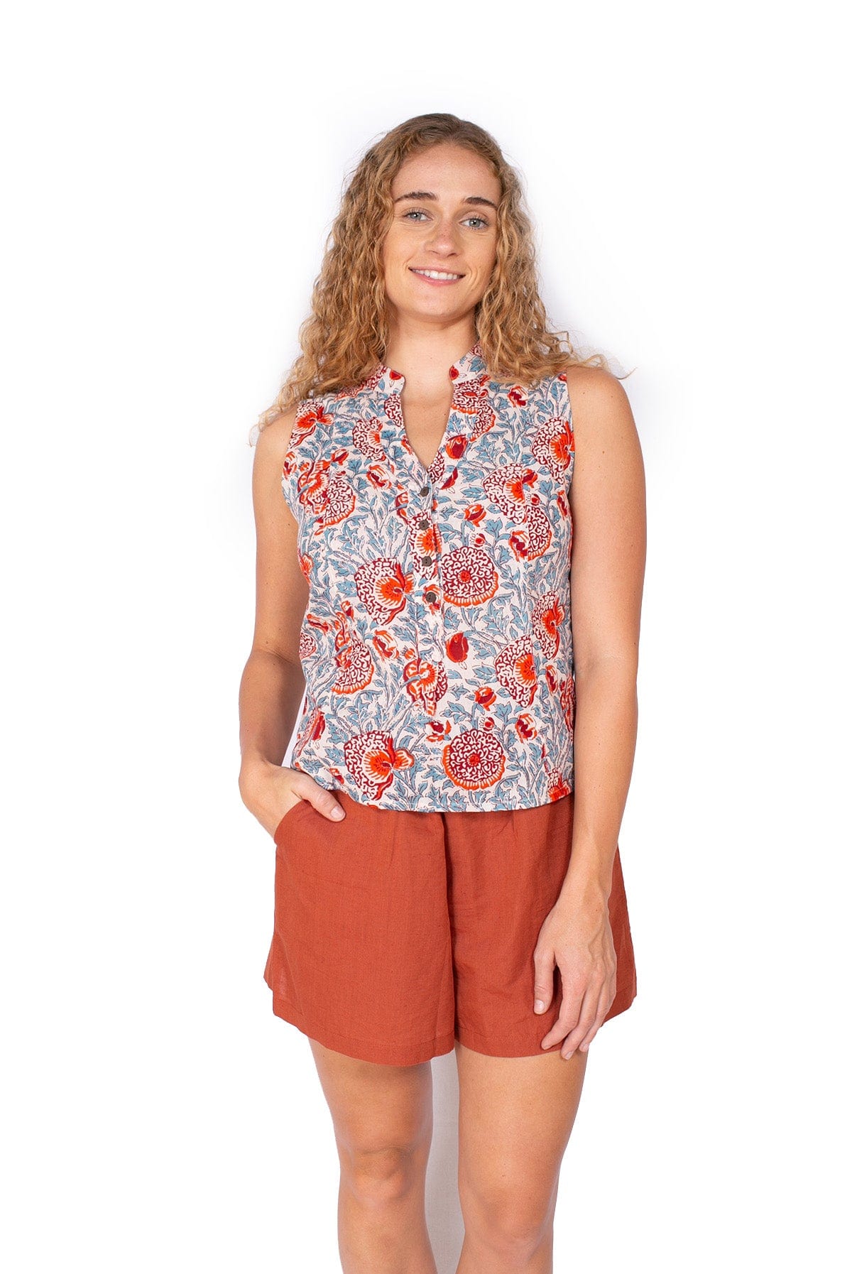 OM Design Zoe Top - Orange Garden*