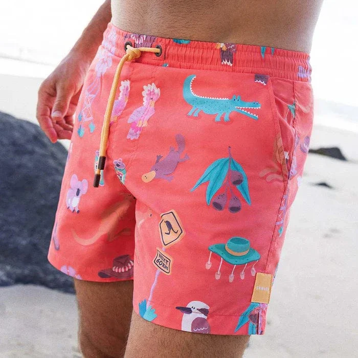 Outback Jack Mens Swim Shorts -Rust