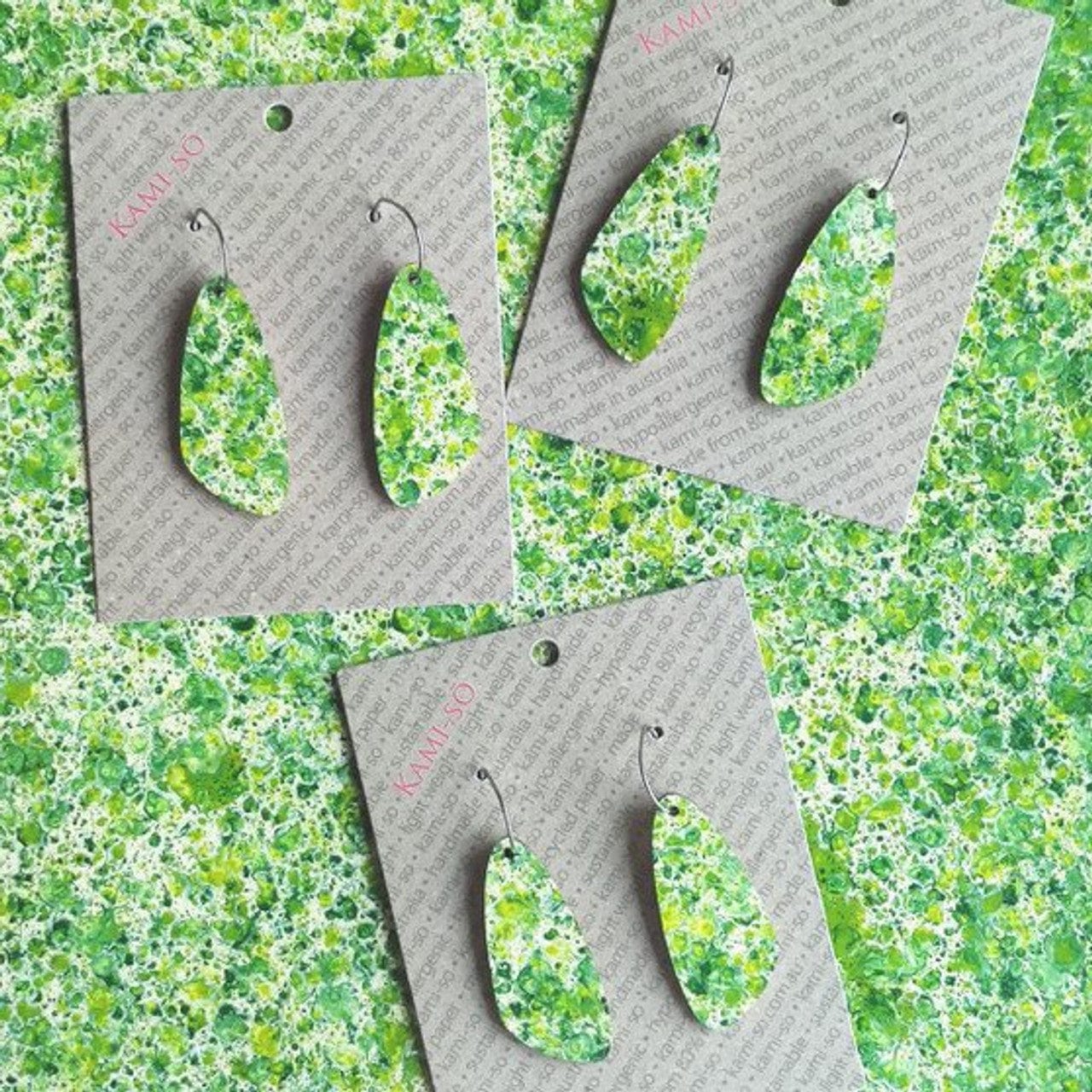 Oval Recycled Paper Earrings - Large - Image 9