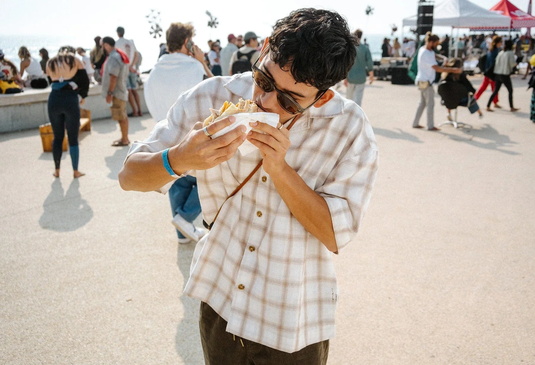 Rhythm Relaxed Check Short Sleeve Shirt - Natural - Image 3
