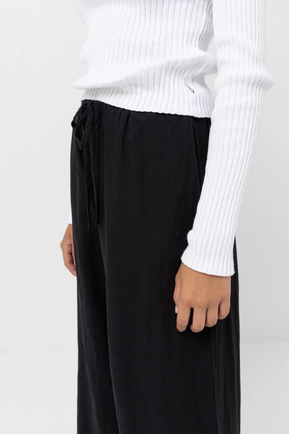 Rhythm Classic Drawstring Pant - Black - Image 4